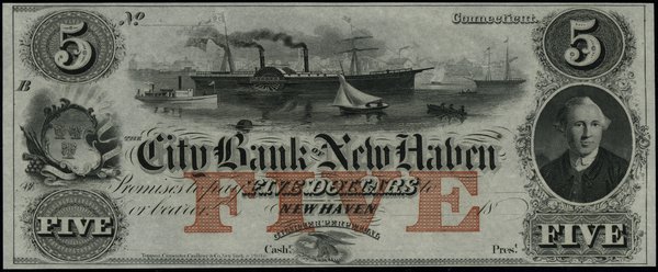 Blankiet banknotu 5 dolarów, 18... (lata 60. XIX