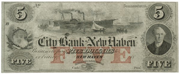 Blankiet banknotu 5 dolarów, 18... (lata 60. XIX
