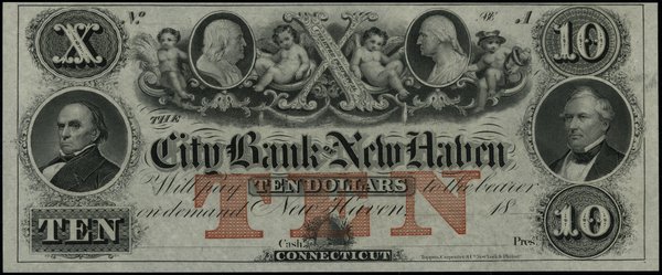 Blankiet banknotu 10 dolarów, 18... (lata 60. XIX wieku), New Haven