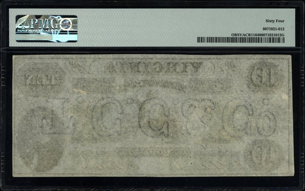 10 dolarów, 15.10.1862, Richmond; seria D, numer