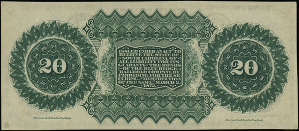 20 dolarów, 2.03.1872, South Carolina