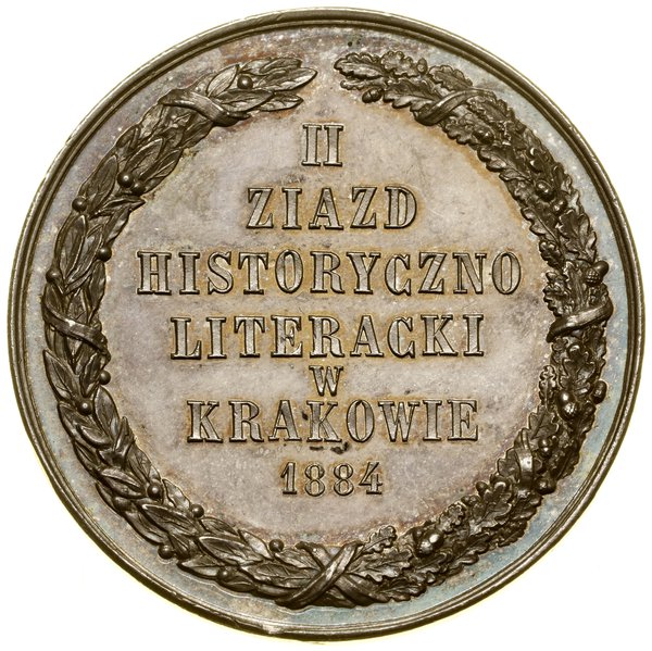 Medal na pamiątkę 300. rocznicy śmierci Jana Kochanowskiego, 1884, projektował Juliusz Kossak, Kraków