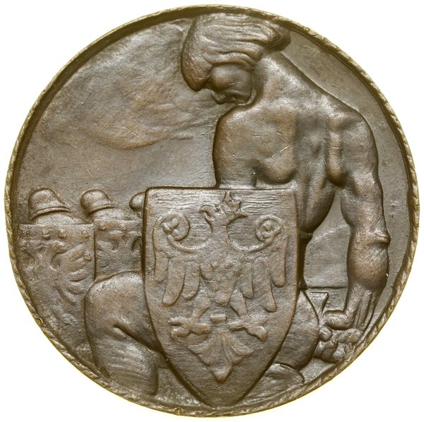Medal na pamiątkę oswobodzenia Krakowa, 1918, projektował Jan Raszka