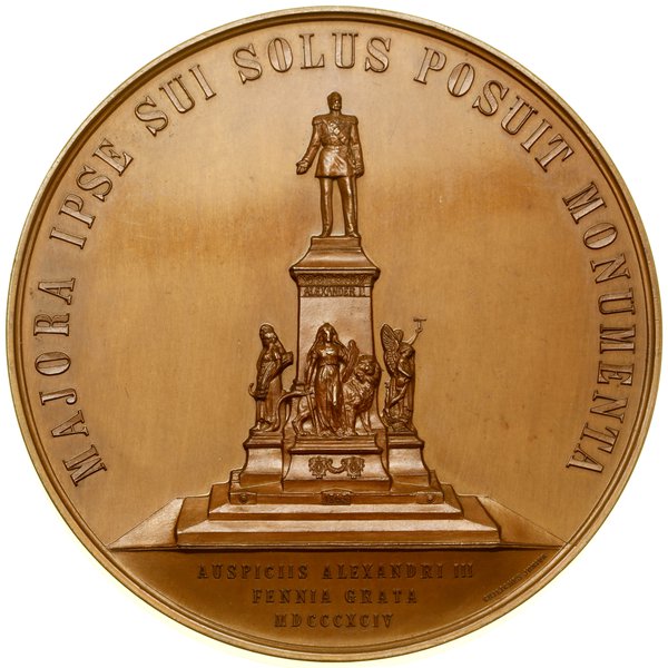 Medal na pamiątkę odsłonięcia pomnika Aleksandra II w Helsinkach, 1894