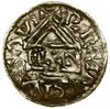 Denar, (985–995), Ratyzbona, mincerz Aljan; Aw: Krzyż, w kątach kulka, pierścień, kulka i pusto,  ..