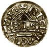 Denar, (985–995), Ratyzbona, mincerz Aljan; Aw: Krzyż, w kątach kulka, pierścień, kulka i pusto,  ..