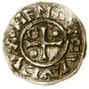 Denar, (985–995), Ratyzbona, mincerz Mauro; Aw: Krzyż, w kątach kulka, pierścień, kulka i pusto,  ..