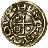 Denar, (985–995), Ratyzbona, mincerz Sigu; Aw: Krzyż, w kątach kulka, pierścień, kulka i pusto,  •..