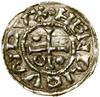 Denar, (985–995), Ratyzbona, mincerz Sigu; Aw: Krzyż, w kątach kulka, pierścień, kulka i pusto,  •..