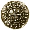 Denar, (985–995), Ratyzbona, mincerz Vilja; Aw: Krzyż, w kątach kulka, pierścień, kulka i pusto,  ..