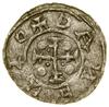 Denar, (ok. 1107–1113), Kraków; Aw: Książę, siedzący na wprost, trzymający miecz oraz dłoń wyciągn..