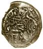 Półbrakteat, (1185–1194); Aw: Książę siedzący na tronie w prawo, z jastrzębiem lub sokołem na ręku..