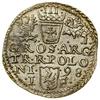 Trojak, 1598, Olkusz; duże popiersie władcy, w l