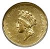 1 dolar, 1854, Filadelfia; typ Indian Princess Head; Fr. 89, KM 83; złoto, ok. 1,67 g; rzadki typ,..