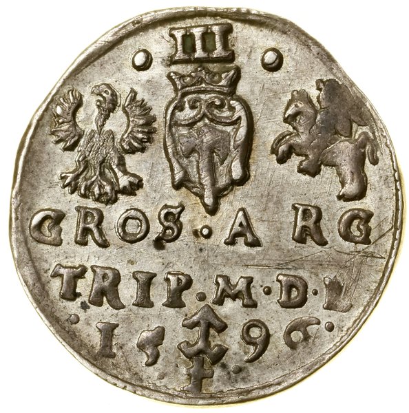 Trojak, 1596, Wilno; w legendzie awersu M D L, n