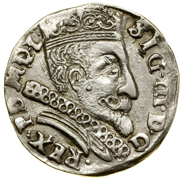Trojak, 1598, Wilno; u dołu głowa wołu i herb Ch