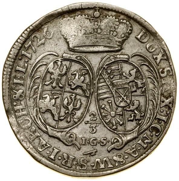 2/3 talara (gulden), 1726 IGS, Drezno