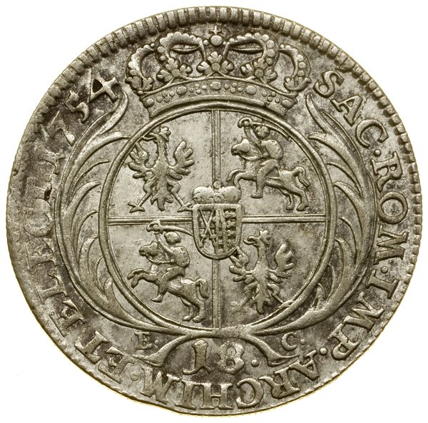 Ort, 1754 EC, Lipsk; popiersie władcy z owalnym,