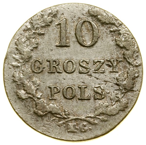 10 groszy, 1831 KG, Warszawa; szpony Orła zgięte