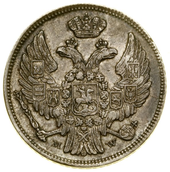 15 kopiejek = 1 złoty, 1836 MW, Warszawa; ogon O