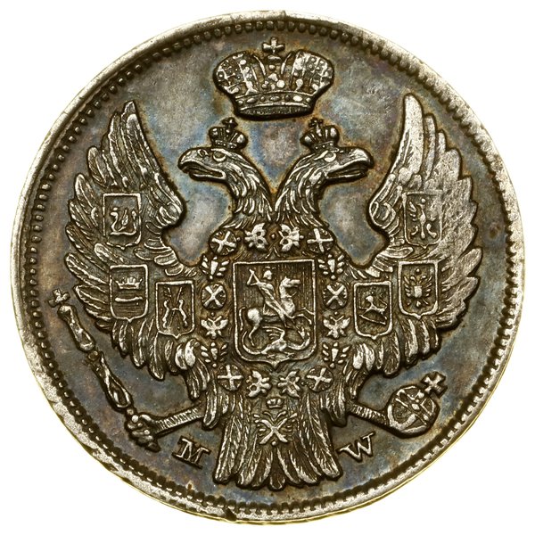 15 kopiejek = 1 złoty, 1837 MW, Warszawa; cyfra 