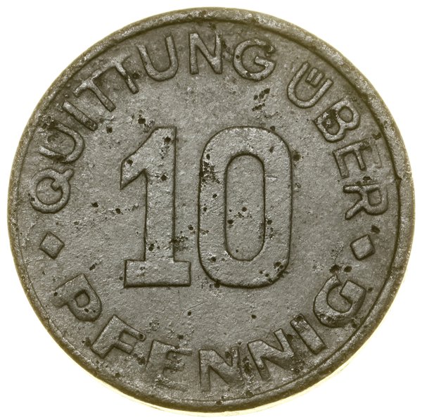 10 fenigów, 1942, Łódź; odmiana z datą na gwieźd