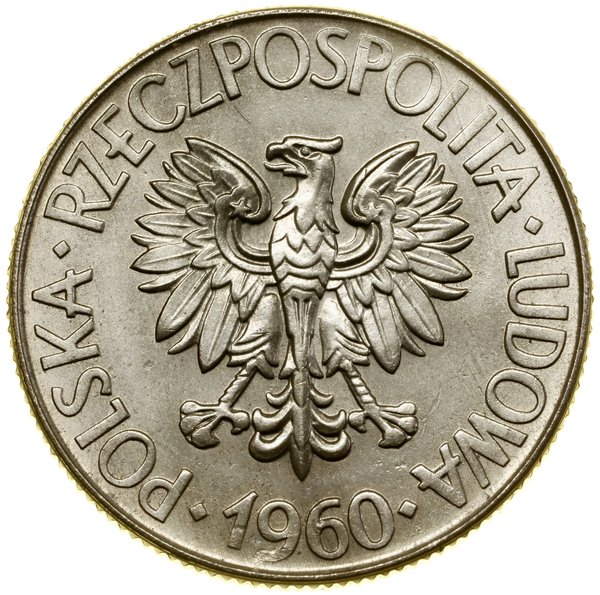 10 złotych, 1960, Warszawa; Klucz i koło zębate,