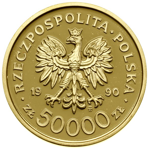 50.000 złotych, 1990, Warszawa; Solidarność 1980