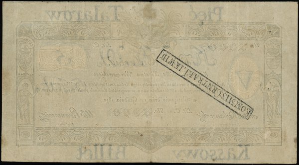 5 talarów 1.12.1810; podpis komisarza: Antoni Ko