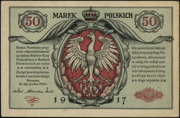 50 marek polskich, 9.12.1916