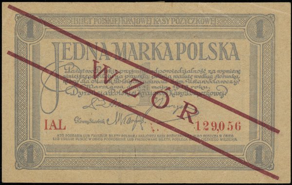 1 marka polska, 17.05.1919; seria IAL, numeracja