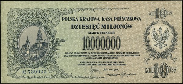 10.000.000 marek polskich, 20.11.1923; seria AZ,
