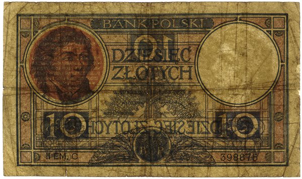 10 złotych, 15.07.1924; II emisja, seria C, nume