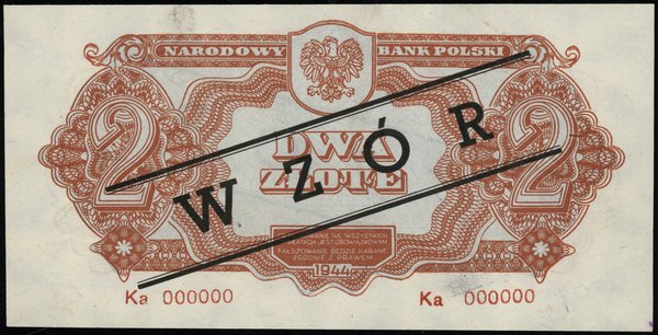 2 złote, 1944; w klauzuli OBOWIĄZKOWYM, seria Ka