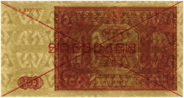 100 złotych, 15.05.1946; seria A, numeracja 8900