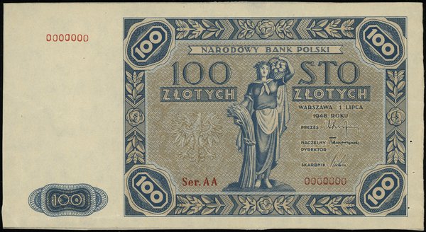 100 złotych, 1.07.1948 (projektu z 15.05.1947)