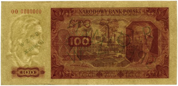 100 złotych, 1.07.1948; seria OO, numeracja 0000