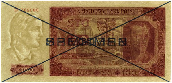 100 złotych, 1.07.1948; seria D, numeracja 12345