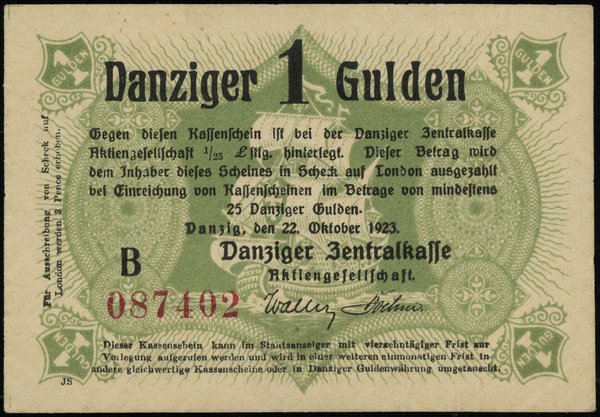 1 gulden, 22.10.1923
