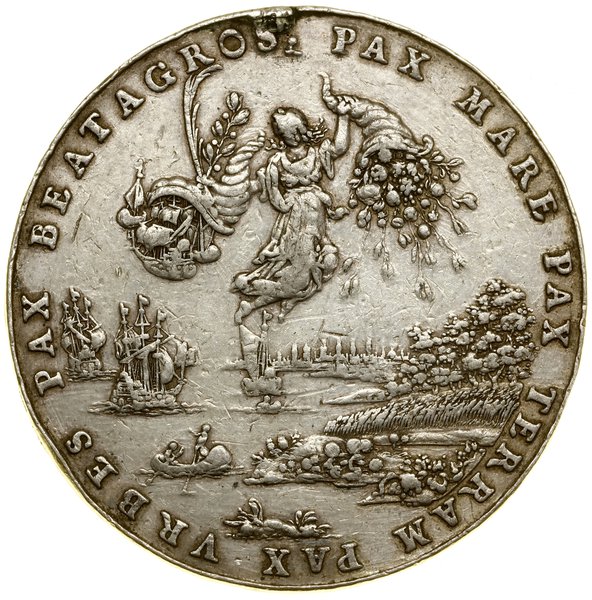 10 dukatów (odbitka w srebrze), 1653; Aw: Panora