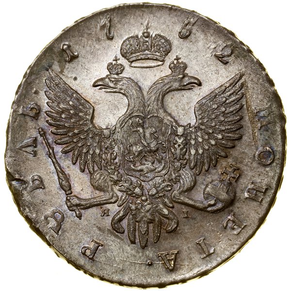 Rubel, 1752 СПБ ЯI, Petersburg; Bitkin 269, Diak