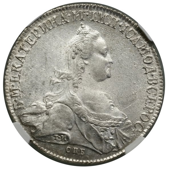 Rubel, 1776 СПБ ЯЧ, Petersburg; na odcięciu ręka