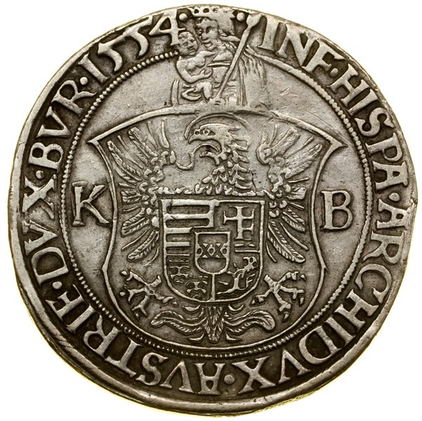 Talar, 1554 KB, Kremnica; Aw: Półpostać władcy t