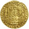 Chaise d’or, (1346); Aw: Władca siedzący na wprost, na rozbudowanym gotyckim tronie, + PhILIPPVS (..