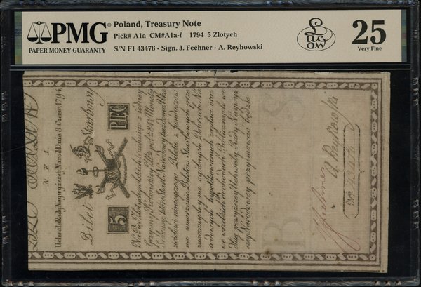 5 złotych polskich, 8.06.1794; seria N.F.1, nume