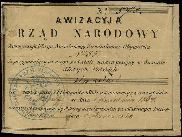 Awizacyja Rządu Narodowego, 1863