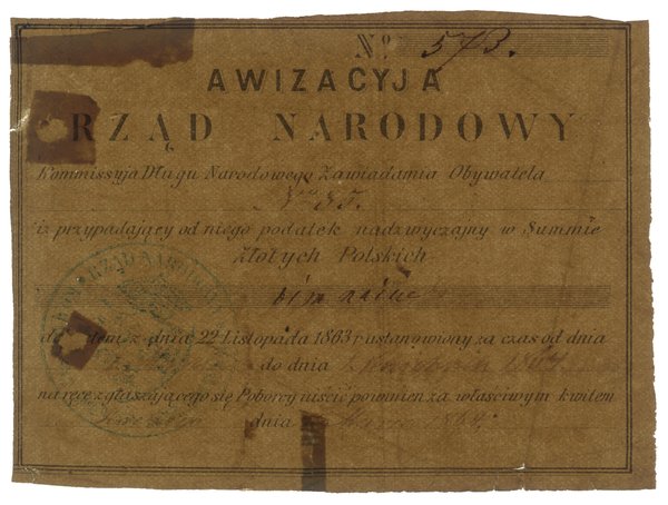 Awizacyja Rządu Narodowego, 1863