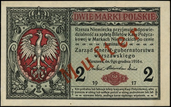 2 marki polskie, 9.12.1916; jenerał, seria A, nu