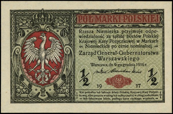 1/2 marki polskiej, 9.12.1916; Generał, seria B,