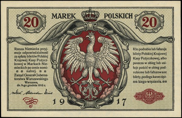 20 marek polskich, 9.12.1916; Generał, seria A, 